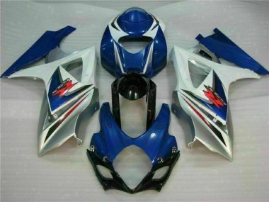 Custom 2007-2008 Blue White Suzuki GSXR 1000 K7 Bike Fairings