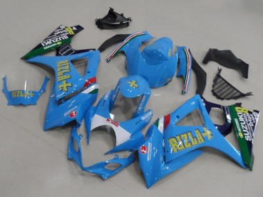 Custom 2007-2008 Light Blue Rizla Suzuki GSXR 1000 K7 Motorcycle Fairings Kit