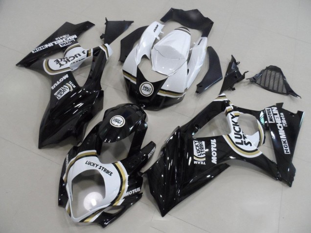 Custom 2007-2008 Black Lucky Strike Suzuki GSXR 1000 K7 Bike Fairings Custom 2007-2008 Black Lucky Strike Suzuki GSXR 1000 K7 Bike Fairings