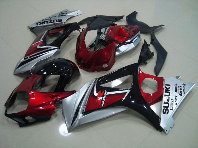 Custom 2007-2008 Red Black Silver Suzuki GSXR 1000 K7 Bike Fairing Custom 2007-2008 Red Black Silver Suzuki GSXR 1000 K7 Bike Fairing