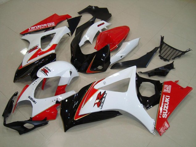 Custom 2007-2008 White Red Black Suzuki GSXR 1000 K7 Replacement Motorcycle Fairings Custom 2007-2008 White Red Black Suzuki GSXR 1000 K7 Replacement Motorcycle Fairings
