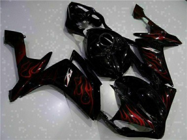 Custom 2007-2008 Black Yamaha YZF R1 Motorcylce Fairings