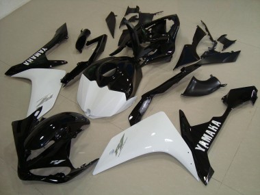 Custom 2007-2008 Black White Gold Yamaha YZF R1 Replacement Fairings