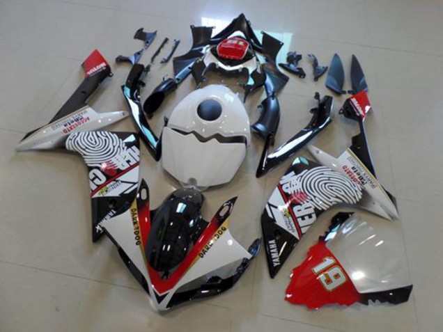 Custom 2007-2008 Black White Red Yamaha YZF R1 Motor Fairings Custom 2007-2008 Black White Red Yamaha YZF R1 Motor Fairings