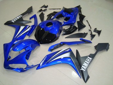 Custom 2007-2008 Blue White Yamaha YZF R1 Motorbike Fairings