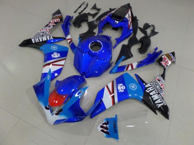 Custom 2007-2008 Blue White Black Stickers Yamaha YZF R1 Motorcycle Fairing