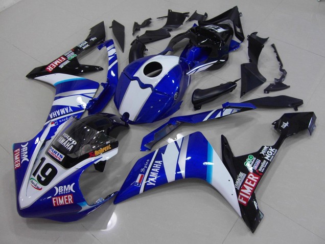Custom 2007-2008 White Blue Yamaha YZF R1 Moto Fairings Custom 2007-2008 White Blue Yamaha YZF R1 Moto Fairings