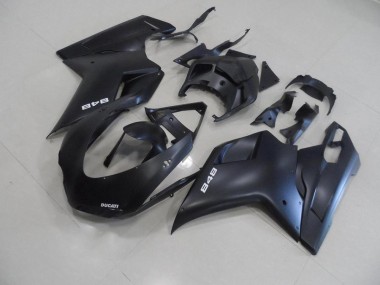 Aftermarket 2007-2012 Ducati 848 1098 1198 Motorcycle Fairings MF3991 - Matte Black with White 848