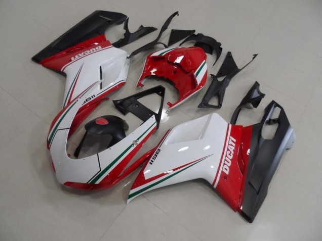 Custom 2007-2014 Red White Ducati 848 1098 1198 Replacement Motorcycle Fairings Custom 2007-2014 Red White Ducati 848 1098 1198 Replacement Motorcycle Fairings