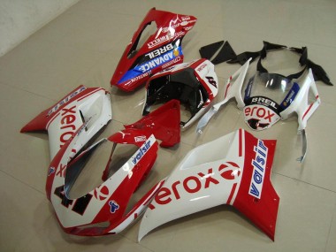 Aftermarket 2007-2014 White Red Xerox Ducati 848 1098 1198 Bike Fairings
