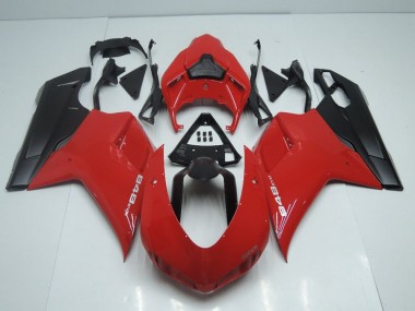Custom 2007-2014 OEM Style Red with Matte Black Side Ducati 848 1098 1198 Motor Bike Fairings