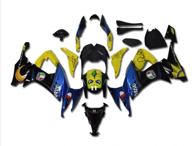 Custom 2008-2010 Blue Shark Kawasaki ZX10R Bike Fairings Custom 2008-2010 Blue Shark Kawasaki ZX10R Bike Fairings