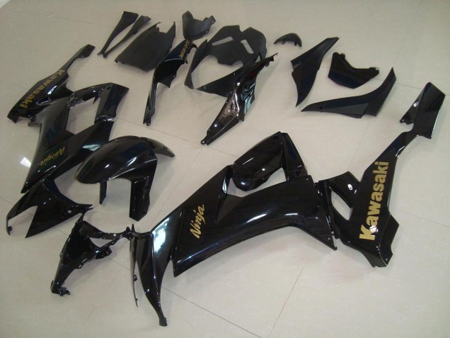 Custom 2008-2010 Glossy Black with Gold Sticker Kawasaki ZX10R Motorcycle Fairings Custom 2008-2010 Glossy Black with Gold Sticker Kawasaki ZX10R Motorcycle Fairings
