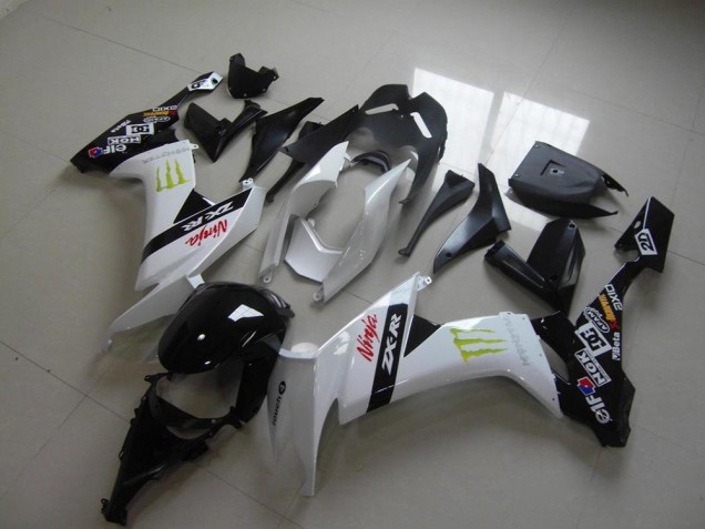 Custom 2008-2010 White Monster Kawasaki ZX10R Bike Fairings