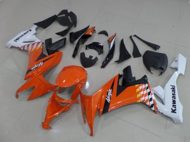 Aftermarket 2008-2010 Kawasaki Ninja ZX10R Motorcycle Fairings MF3773 - Orange And White