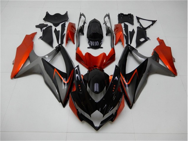 Aftermarket 2008-2010 Black Orange Grey Suzuki GSXR 600/750 Motorbike Fairing Kits