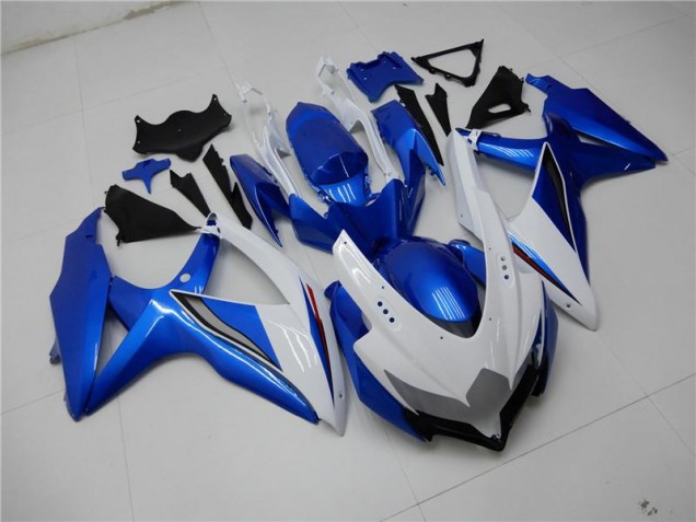 Custom 2008-2010 White Blue Suzuki GSXR 600/750 Replacement Fairings Custom 2008-2010 White Blue Suzuki GSXR 600/750 Replacement Fairings