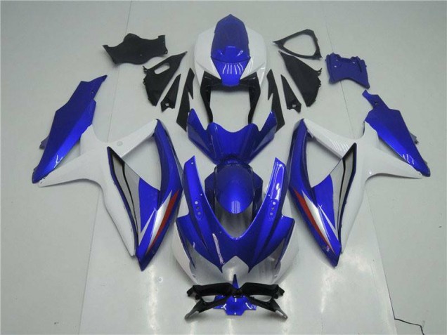 Aftermarket 2008-2010 Blue White Suzuki GSXR 600/750 Motorcylce Fairings