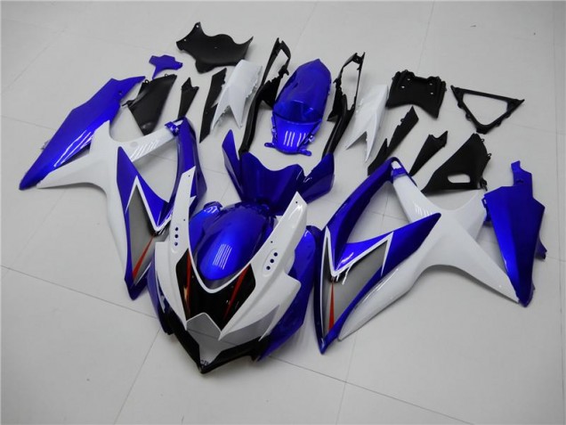 Aftermarket 2008-2010 White Blue Suzuki GSXR 600/750 Motorbike Fairings