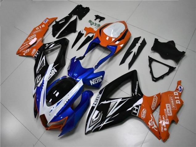 Aftermarket 2008-2010 Blue Orange Suzuki GSXR 600/750 Motorcycle Fairings Kit
