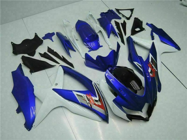 Aftermarket 2008-2010 Blue White Suzuki GSXR 600/750 Motorcycle Fairings