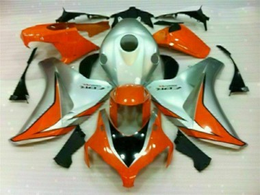 Custom 2008-2011 Silver Orange Honda CBR1000RR Bike Fairings