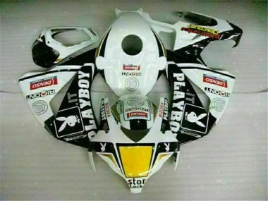Custom 2008-2011 White Black Playboy Honda CBR1000RR Motorbike Fairing