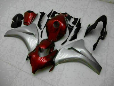 Custom 2008-2011 Red Silver Honda CBR1000RR Replacement Motorcycle Fairings