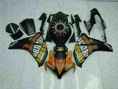 Aftermarket 2008-2011 Orange Black Honda CBR1000RR Motorcyle Fairings