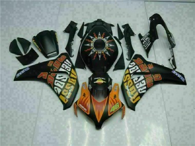 Custom 2008-2011 Orange Black Honda CBR1000RR Motorcyle Fairings
