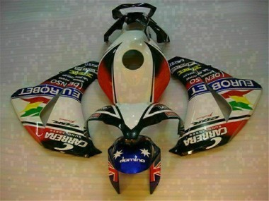 Custom 2008-2011 White Blue Honda CBR1000RR Motorcycle Fairing