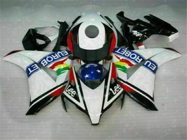 Custom 2008-2011 White Blue Red Eurobet Lee Honda CBR1000RR Motorcycle Fairing Kit