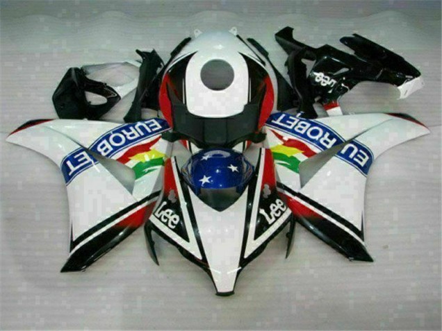 Custom 2008-2011 White Blue Red Eurobet Lee Honda CBR1000RR Motorcycle Fairing Kit
