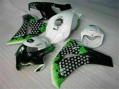 Custom 2008-2011 Green White Honda CBR1000RR Motor Bike Fairings