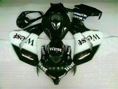 Custom 2008-2011 White Black West Honda CBR1000RR Motorbike Fairing Kits & Plastics