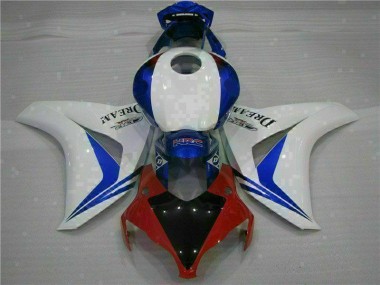 Custom 2008-2011 White Blue Honda CBR1000RR Motorcycle Fairings Kits