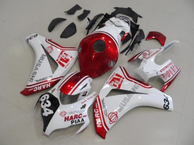 Aftermarket 2008-2011 White Red HARC Pro PIAA 634 Honda CBR1000RR Motor Fairings