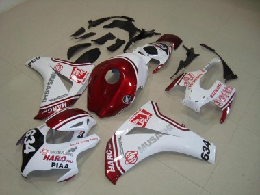 Custom 2008-2011 White Red HARC Pro PIAA 634 Honda CBR1000RR Motorcylce Fairings