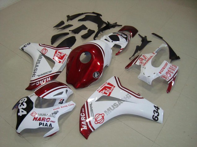 Custom 2008-2011 White Red HARC Pro PIAA 634 Honda CBR1000RR Motorcylce Fairings Custom 2008-2011 White Red HARC Pro PIAA 634 Honda CBR1000RR Motorcylce Fairings