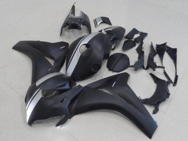 Custom 2008-2011 Matte Black and Silver Honda CBR1000RR Motorbike Fairing