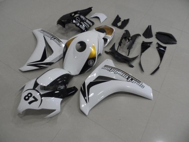 Custom 2008-2011 White and Black 87 Honda CBR1000RR Bike Fairings