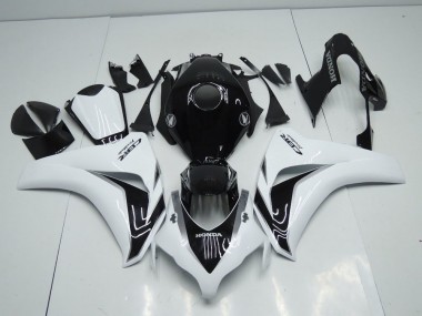 Custom 2008-2011 White and Black Grey Honda CBR1000RR Motorbike Fairing