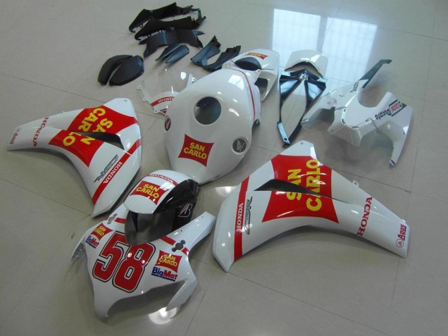 Aftermarket 2008-2011 White San Carlo Honda CBR1000RR Motorcycle Bodywork