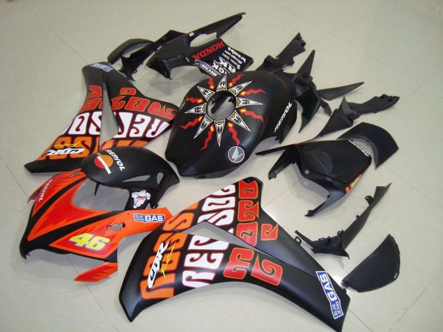 Custom 2008-2011 Rossi Matte Black Honda CBR1000RR Motorcycle Replacement Fairings Custom 2008-2011 Rossi Matte Black Honda CBR1000RR Motorcycle Replacement Fairings