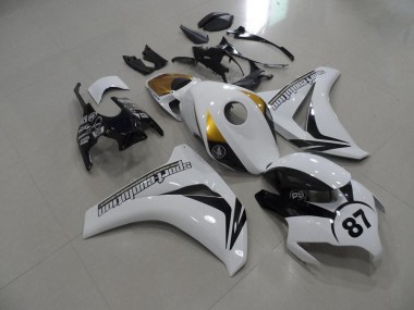 Aftermarket 2008-2011 Black and White and Gold Honda CBR1000RR Bike Fairings