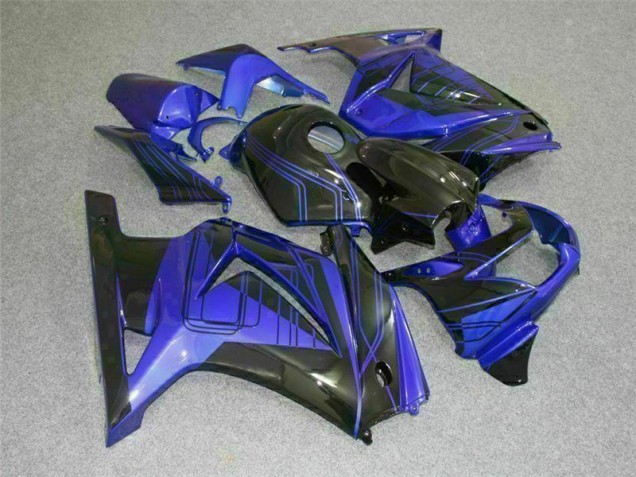 Custom 2008-2012 Black Blue Kawasaki EX250 Bike Fairing Kit