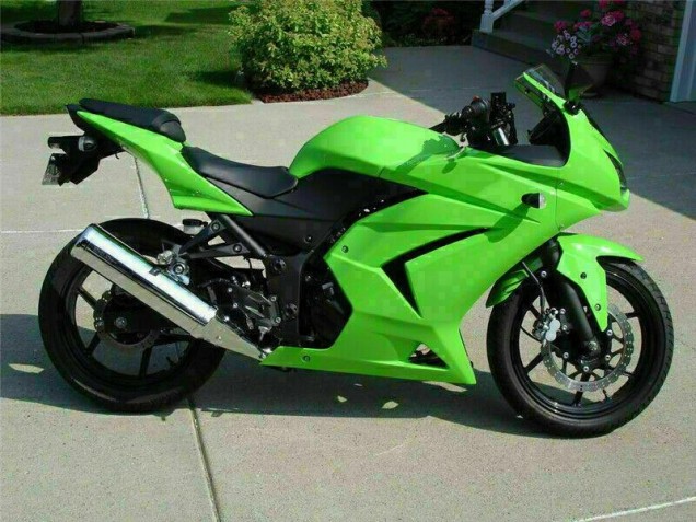 Custom 2008-2012 Green Kawasaki EX250 Motorcycle Fairings Kits Custom 2008-2012 Green Kawasaki EX250 Motorcycle Fairings Kits