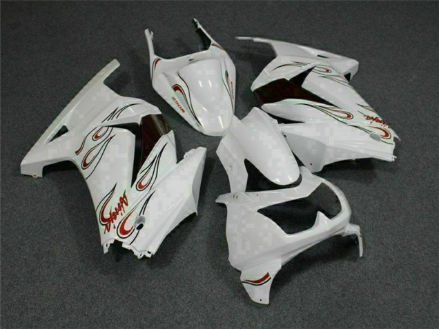 Custom 2008-2012 White Red Kawasaki EX250 Motorcylce Fairings Custom 2008-2012 White Red Kawasaki EX250 Motorcylce Fairings