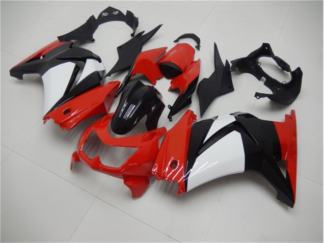 Custom 2008-2012 Red Black White Kawasaki EX250 Motorcycle Fairings