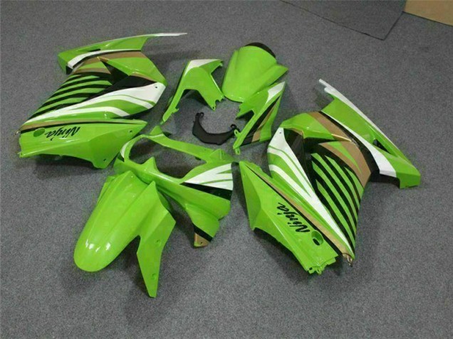 Custom 2008-2012 Green White Black Ninja Kawasaki EX250 Replacement Motorcycle Fairings Custom 2008-2012 Green White Black Ninja Kawasaki EX250 Replacement Motorcycle Fairings